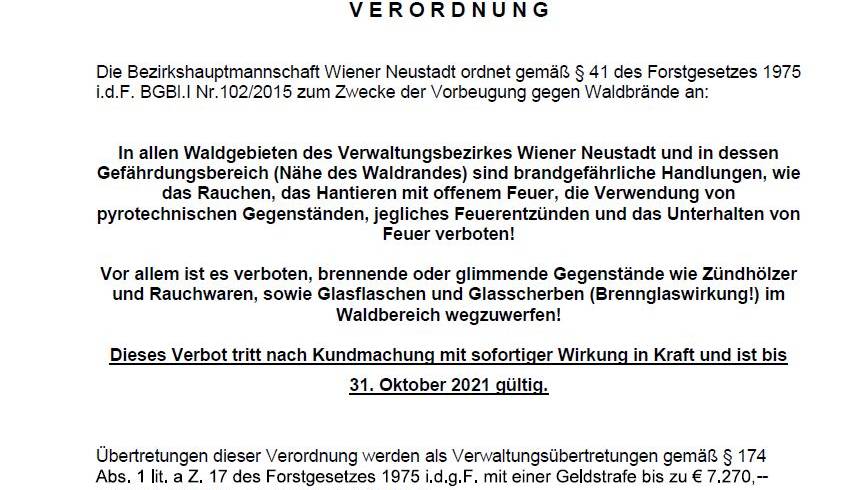 Waldbrandverordnung
