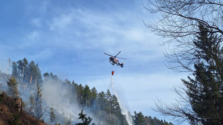 Waldbrand in Schwarzau im Gebirge – Tag 1 der Löscharbeiten