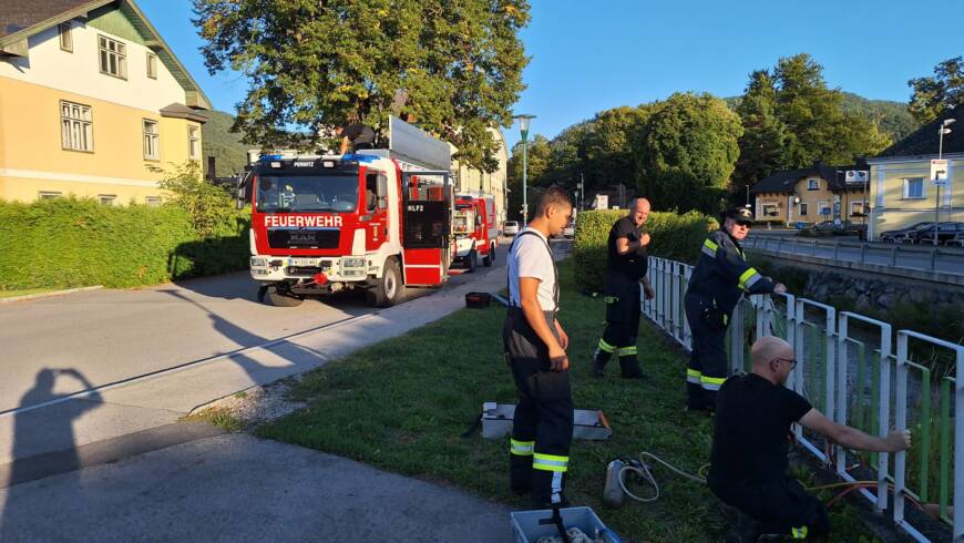 Ausbildungsübung Ölsperren am Myrabach