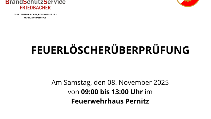 Feuerlöscherüberprüfung im Feuerwehrhaus Pernitz
