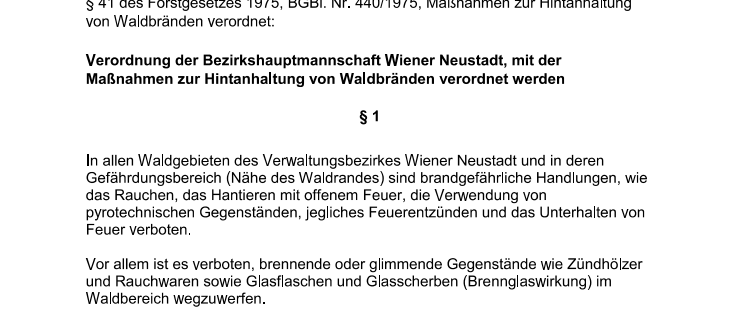 Hinweis zur aktuellen Waldbrandgefahr
