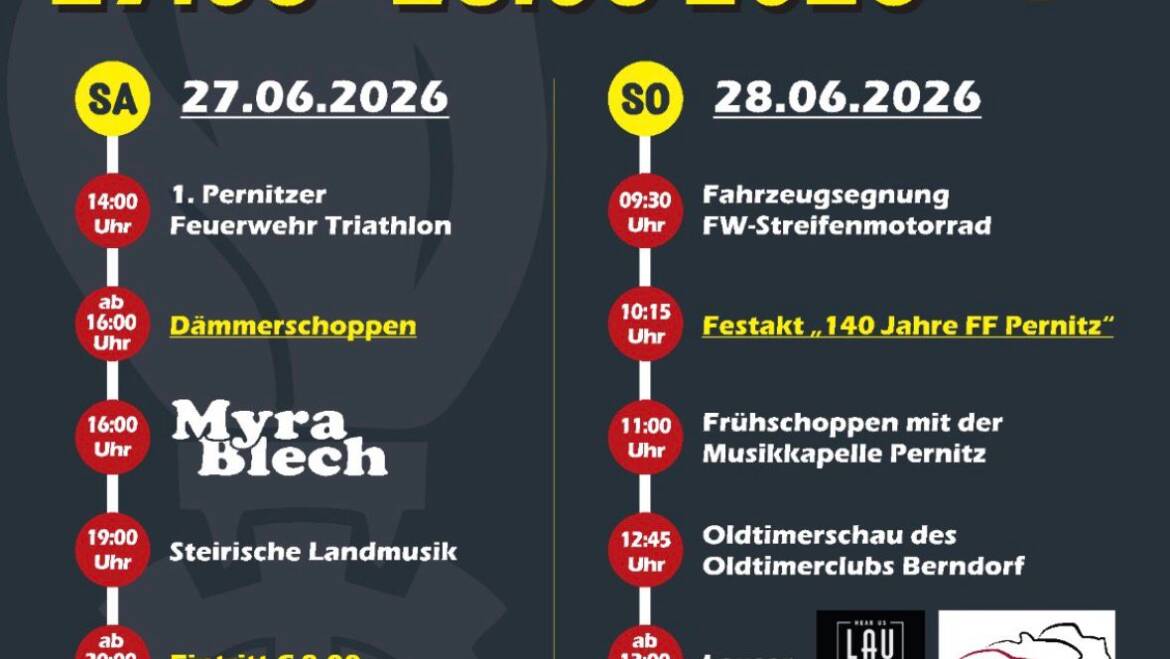 Jubiläumsfest „140 Jahre Freiwillige Feuerwehr Pernitz