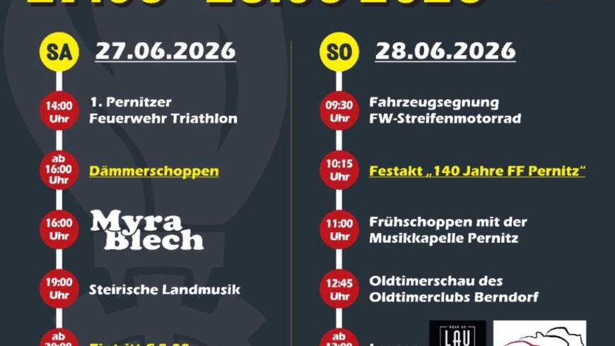 Jubiläumsfest „140 Jahre Freiwillige Feuerwehr Pernitz