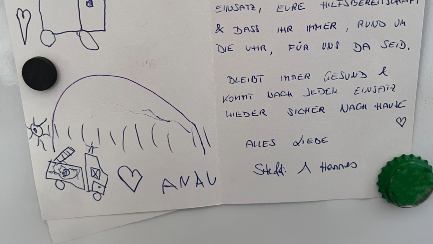 Ein herzliches Dankeschön an unsere Feuerwehr